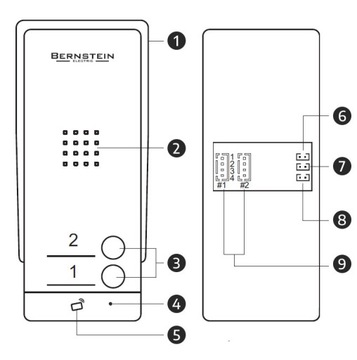 Домофон громкой связи на две семьи с 2 RFID-наушниками