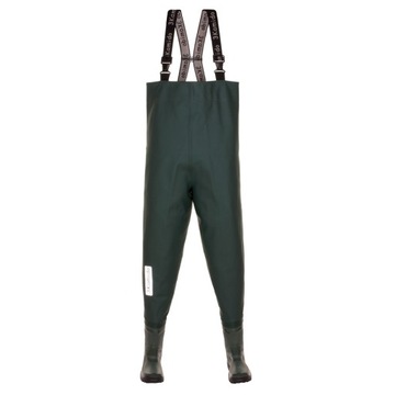SPODNIOBUTY Wodery młodzieżowe 3Kamido, spodnie z kaloszami zielone r 37