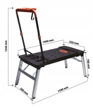 STÓŁ WARSZTATOWY 7w1 SKŁADANY ROBOCZY WÓZEK wielofunkcyjny WMC