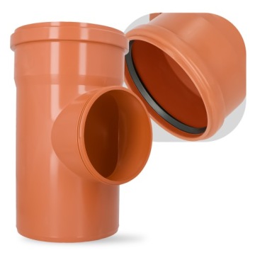 ОЧИСТИТЕЛЬ ЖЕЛОБА Ревизия водосточной трубы 200 мм ЗАГЛУШКА Оранжевая