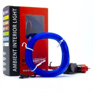 ŚWIATŁOWÓD DO SAMOCHODU EL WIRE LED NIEBIESKI 5 M