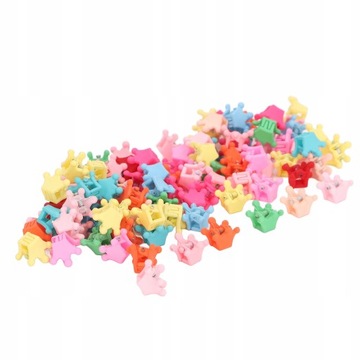 100шт мини-заколки для волос с короной, разноцветные k