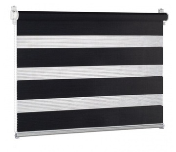 Roleta dzień i noc czarna na wymiar z napinaczem 49x150