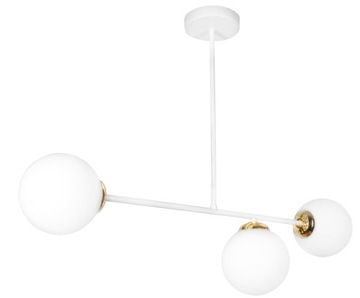 LAMPA WISZĄCA SUFITOWA ŻYRANDOL ZŁOTA BIAŁA KULE