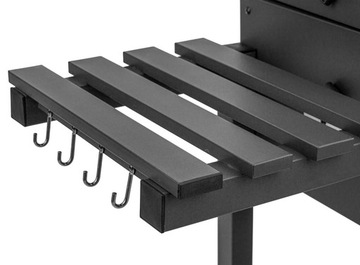 САДОВЫЙ УГОЛЬНЫЙ ГРИЛЬ НА КОЛЕСАХ Rino Garden ЧУГУННАЯ РЕШЕТКА [55см] ТЕРМОМЕТР