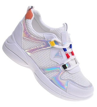 buty sportowe DAMSKIE SNEAKERSY Białe 10685 37