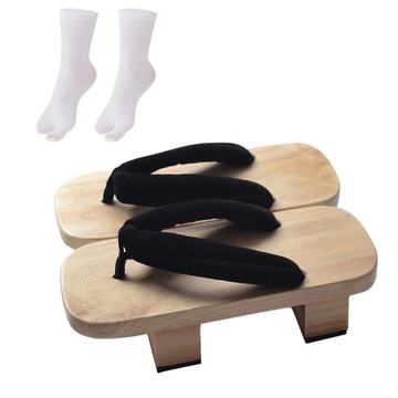 Japońskie drewniane chodaki Komfortowe antypoślizgowe tradycyjne sandały pod prysznic 44 białe