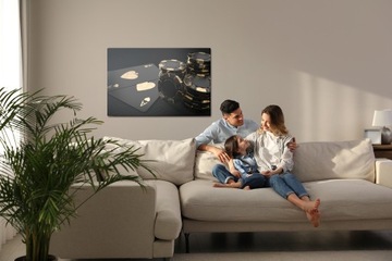 Obraz Na Płótnie do salonu pokoju Czarne Żetony Canvas 90x60