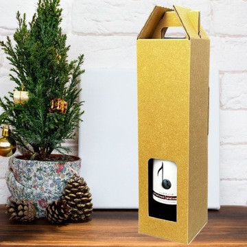 ВИННАЯ КОРОБКА УПАКОВКА ДЛЯ БУТЫЛКИ ВИНА 85x85x320мм ДЕНЬ РОЖДЕНИЯ ПРАЗДНИКИ