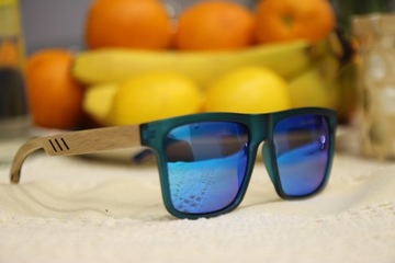 UNISEX Drewniane ModNe Okulary przeciwsłoneczne