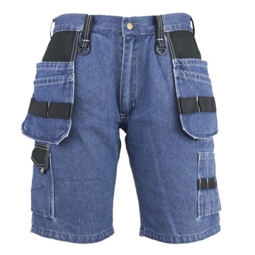 KRÓTKIE SPODENKI ROBOCZE BERMUDY MOCNE JEANSOWE URGENT 608 54
