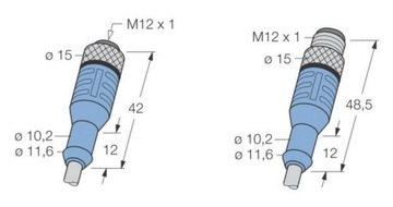 Złącze żeńskie M12 + złącze męskie M12 5PIN ESCHA
