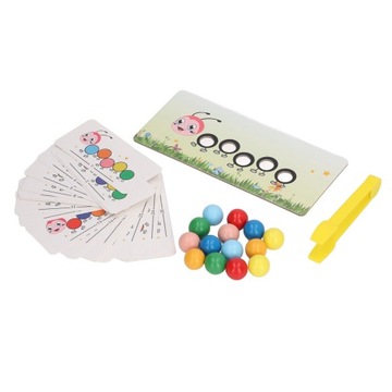 Зажим-гусеница, бусины, игрушка, деревянный червяк