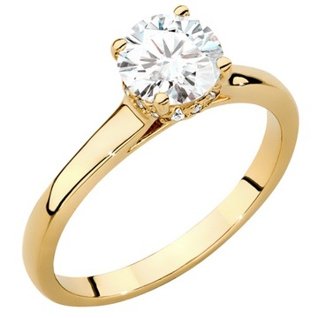 ZŁOTY PIERŚCIONEK pr. 585 z BRYLANTAMI 1,07ct 14k
