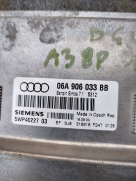 06A906033BB ŘÍZENÍ MOTORU AUDI A3 8P 1.6 IMOBILIZÉR OFF