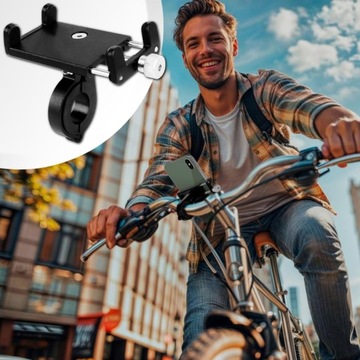 ДЕРЖАТЕЛЬ ДЛЯ ВЕЛОСИПЕДНОГО ТЕЛЕФОНА НА РУЛЕ ВЕЛОСИПЕДА, ПРОЧНЫЙ АЛЮМИНИЙ