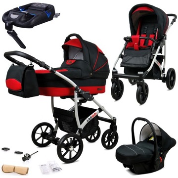 WÓZEK DZIECIĘCY LARGO 4w1 ALUMINIUM + BAZA ISOFIX