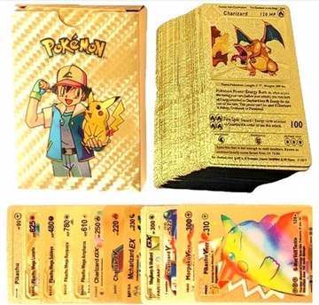 ZOŁTE KARTY POKEMON ZESTAW 55SZT KOLEKCJONERSKIE