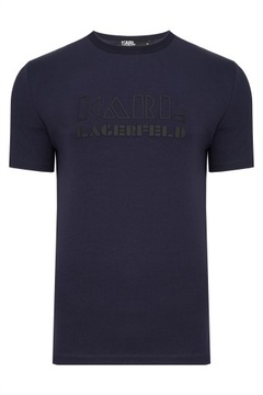 KARL LAGERFELD T-SHIRT KOSZULKA MĘSKA LOGO GRANATOWA rozmiar XL