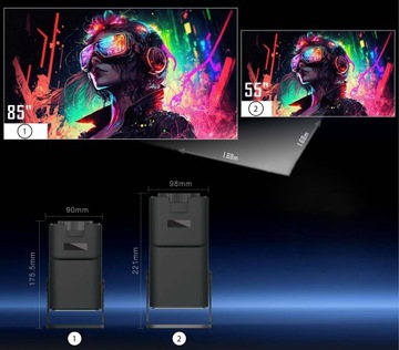 MINI PROJEKTOR RZUTNIK HD 2024 LED ANDROID 11 WIFI SMART TV PRZENOŚNY 200