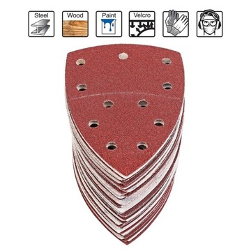 Шлифовальная бумага на липучке для дельта-шлифовальных машинок 105х152 мм S&R набор 60 шт.