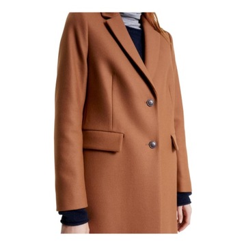 TOMMY HILFIGER DAMSKI PŁASZCZ WOOL BLEND CLASSIC COAT BRĄZOWY r.40