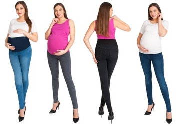 SPODNIE CIĄŻOWE JEANS RURKI Z PANELEM