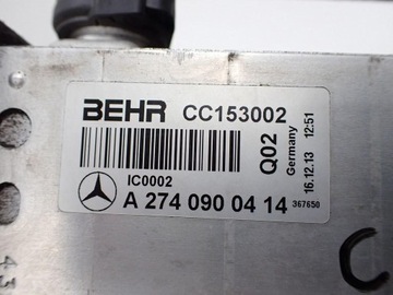 CHLADIČ INTERCOOLER A2740900414 MERCEDES TŘÍDA C W205 C200 2.0 CGI 14R
