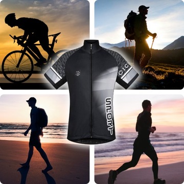 Koszulka Rowerowa Męska z Krótkim Rękawem Kolarska na Rower Termoaktywna XL