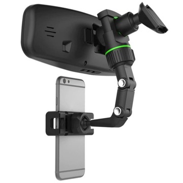 ДЕРЖАТЕЛЬ ТЕЛЕФОНА ДЛЯ АВТОМОБИЛЬНОГО ЗЕРКАЛА ЗАДНЕГО ВИДА, ПОВОРОТНЫЙ НА 90, РЕГУЛИРУЕМЫЙ НА 360