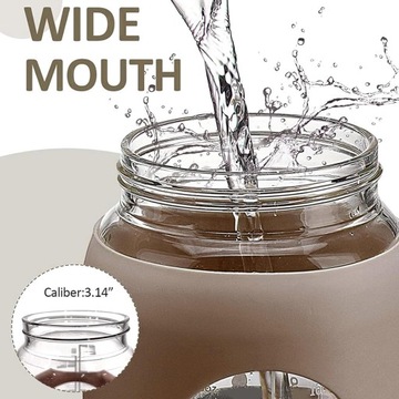 water bottle Butelka na wodę szklana na wodę słomką907ml ze znacznikiem ml