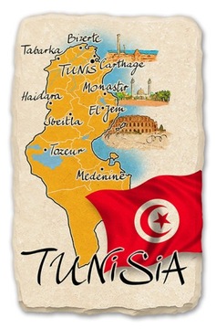 Magnes na lodówkę kamień TUNEZJA TUNISIA mapa 421