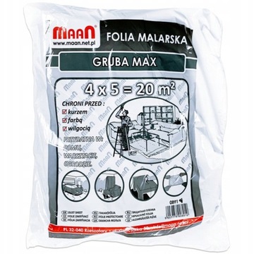 Folia malarska 6 GRUBA MAX 4 X 5 m