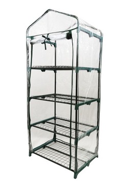 МИНИ-БАЛКОННАЯ ТЕПЛИЦА ТРАВЯНАЯ САДКА ДЛЯ ПОСЕВА 160x68x51 4 ПОЛКИ