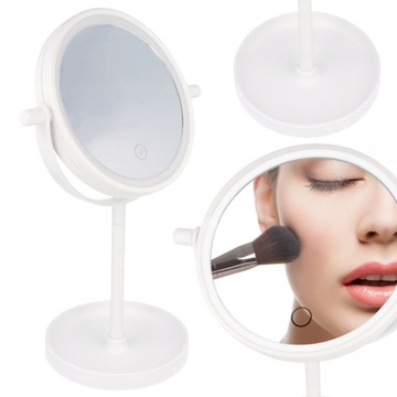 DUŻE PODŚWIETLANE LUSTRO LUSTERKO KOSMETYCZNE LED