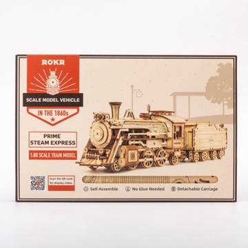 Деревянный механический 3D-пазл Prime Steam Express
