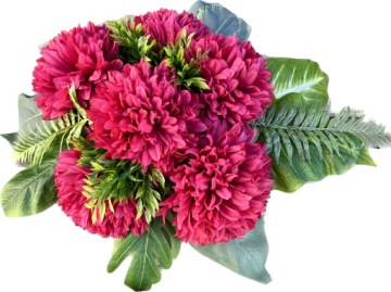 Оформление композиции Букет хризантем на могилу