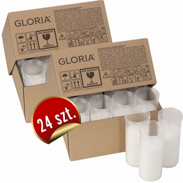 Całoroczne Wkłady parafinowe GLORIA 2x 12 sztuk 12,5cm 5cm 42h