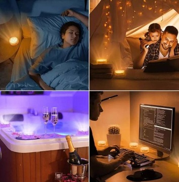 ВОДОНЕПРОНИЦАЕМАЯ ЛАМПА 10 СВЕТОДИОДНЫХ RGB ПОДСТАВКА ДЛЯ ДИСТАНЦИОННОГО УПРАВЛЕНИЯ x2