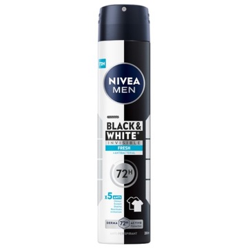 NIVEA MEN Black White Antyperspirant w sprayu pod pachy męski 72h 200ml