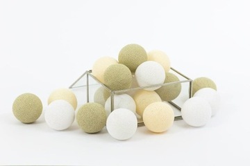 Zestaw lampek Cotton Balls Perłowe 20 kul