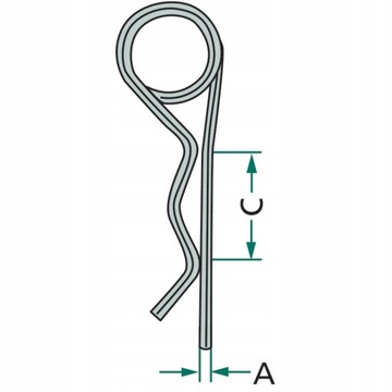 Пружинный шплинт, оцинкованное исполнение, A: 3,6