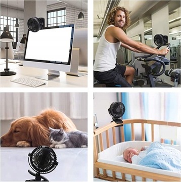 Вентилятор для зарядки Mini USB с зажимом