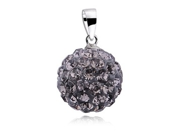 ZAWIESZKA GRAFITOWA KULKA SWAROVSKI CRISTAL 10MM