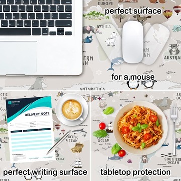 виниловый коврик на рабочий стол карта мира 120x60