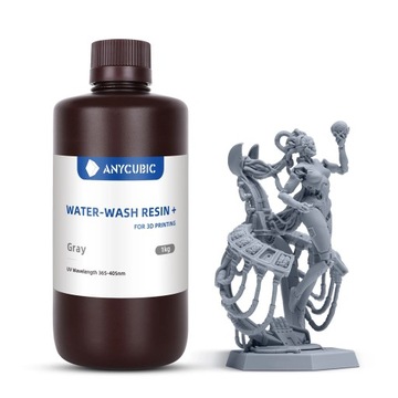 Żywica UV Anycubic Water Washable Grey Szara 1kg 1l do Drukarki 3D