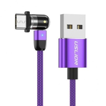 2x regulowany pleciony kabel USB do ładowania głowica obrotowa szybka na 2 szt