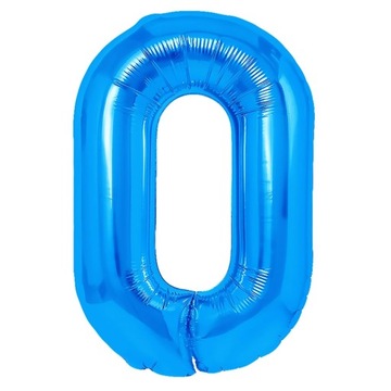 Balon foliowy CYFRA 0 niebieski 40 cm