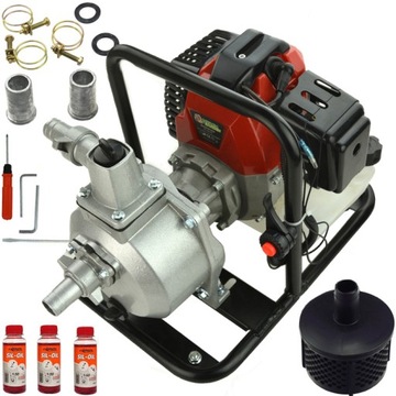 POMPA MOTOPOMPA DO WODY CZYSTEJ BRUDNEJ SPALINOWA 5.2HP ZESTAW CIŚNIENIOWA