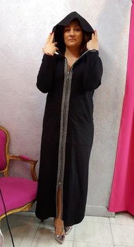 Sukienka -Płaszcz długa czarna NICE r.58 Plus size